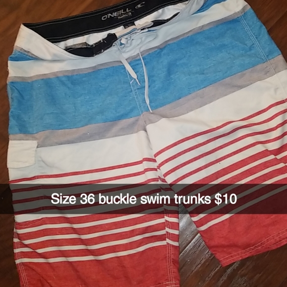 buckle swim trunks